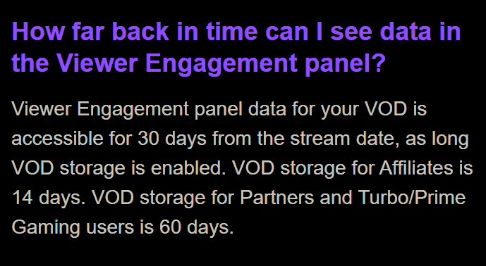 vods duration